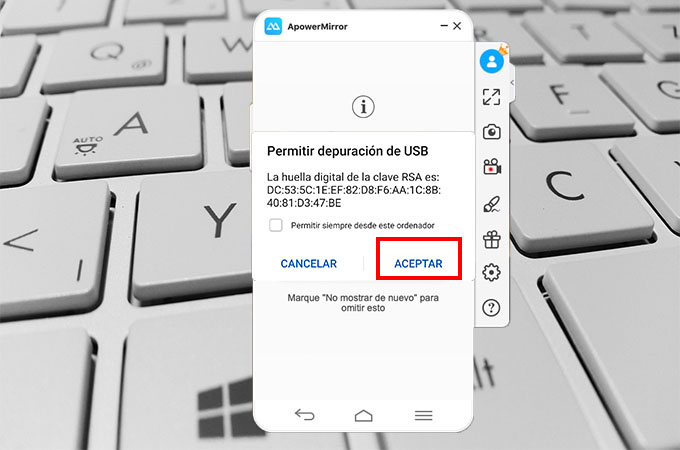 activar depuracion de usb apowermirror