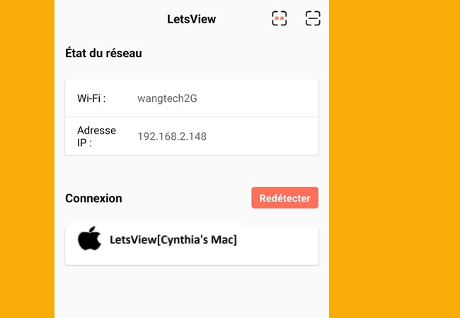 diffuser android sur mac via LetsView