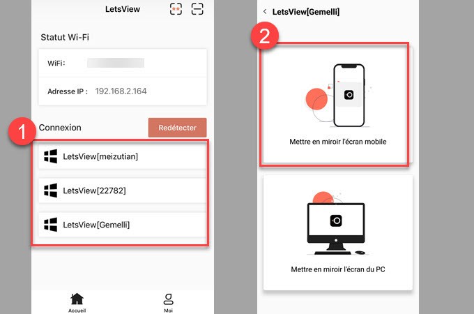 détecter ios sur letsView