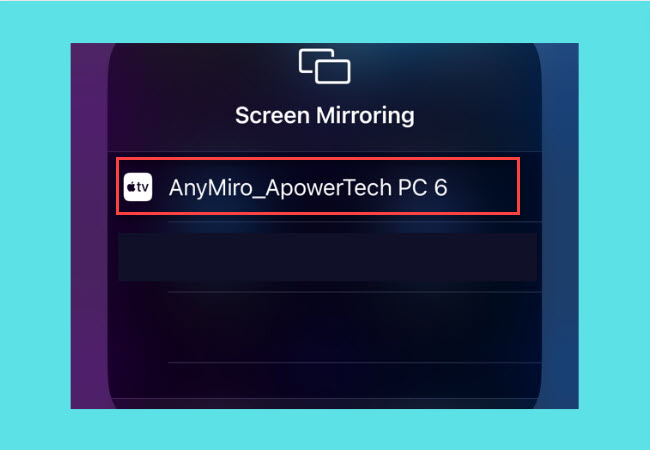 anymirror start mirroring