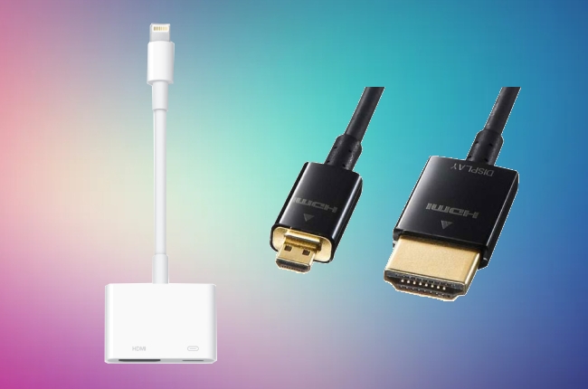 Apple Lightning Digital AVアダプタとHDMIケーブル