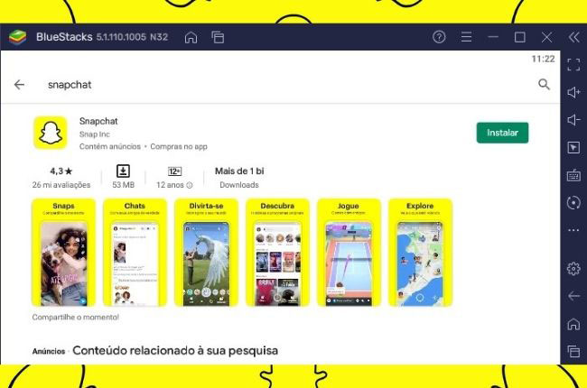 bluestacks instalar snapchat