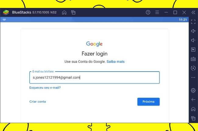 login do bluestacks no google snapchat