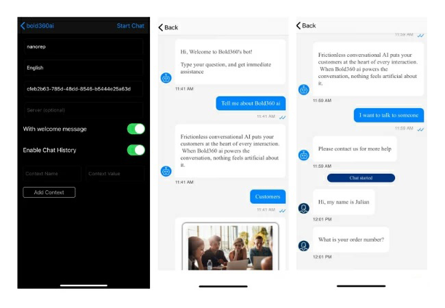 bold360 aplicativos de chatbot