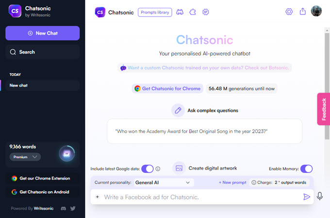 chatsonic chatear con ai