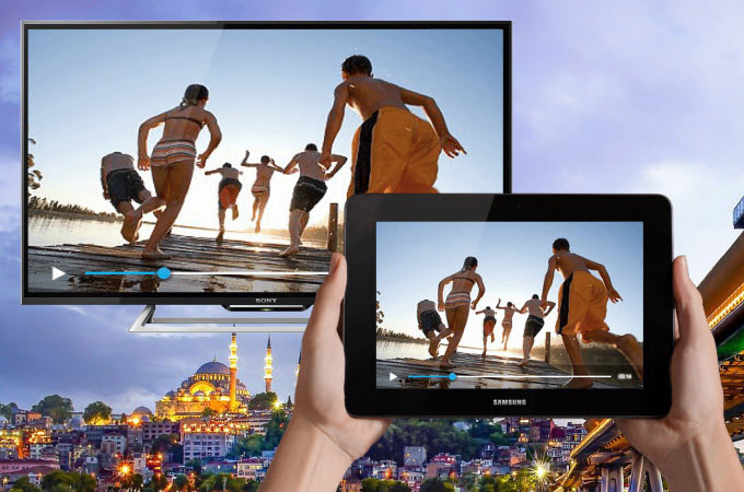 espelhar tablet samsung na tv sony