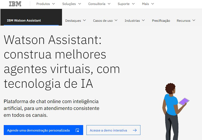 ibm watson assistant aplicativos de chatbot