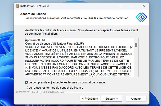 installation LetsView pour PC