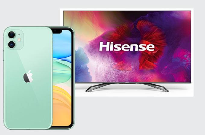 mettre en miroir l’écran iPhone sur une TV Hisense