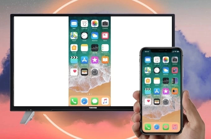 como espelhar iphone na tv toshiba