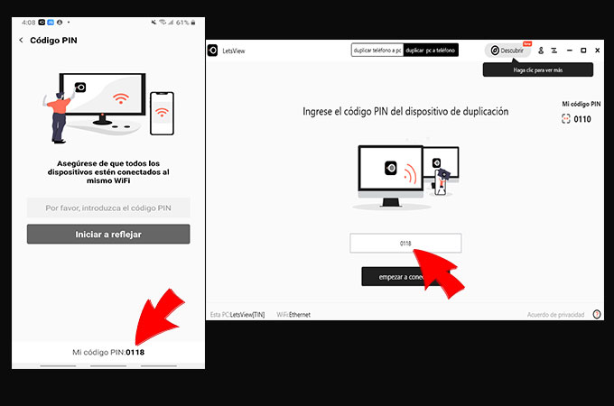 vamos a conectar la PC al teléfono