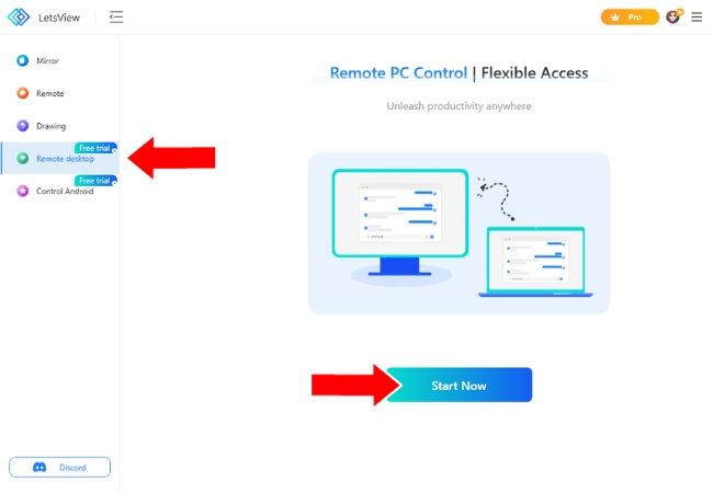 remote into a computer on a different network letsview