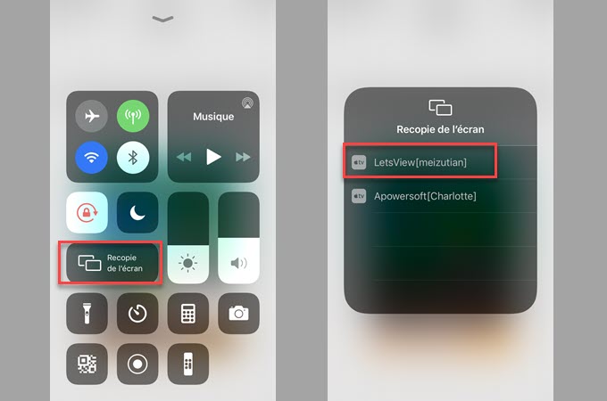 recopie de l'écran ios 11