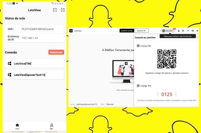 letsview assista snapchat no pc