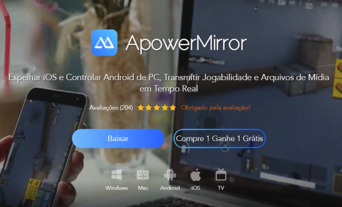 espelhar tela com ApowerMirror