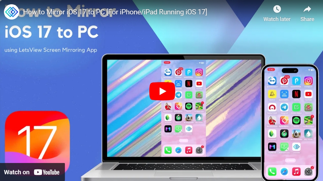 mirror ios 17 to pc