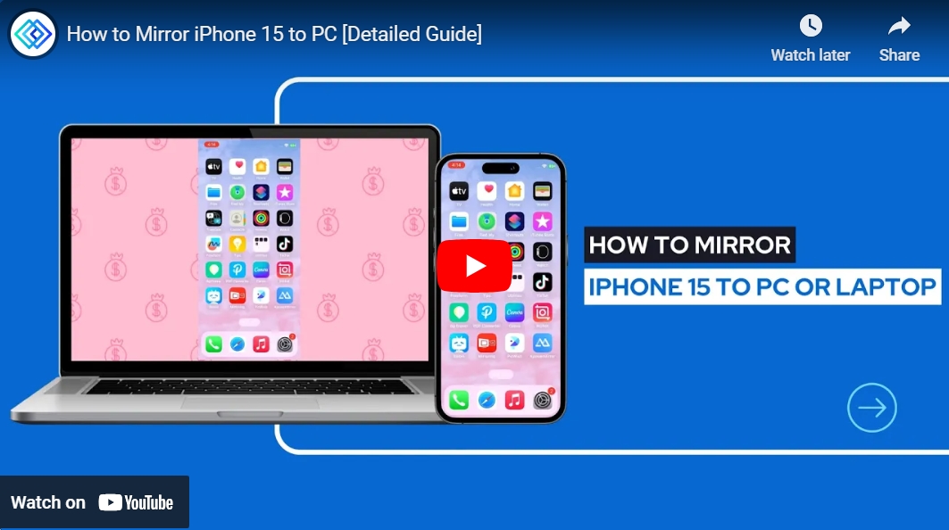 mirror iPhone 15 to PC
