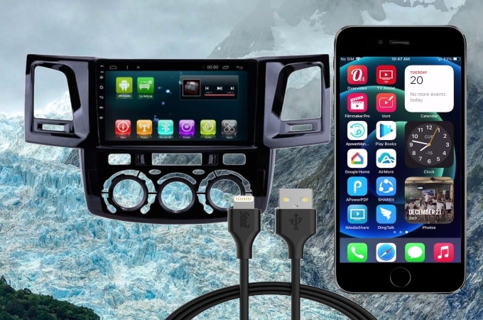 conectar su iphone a car con cable