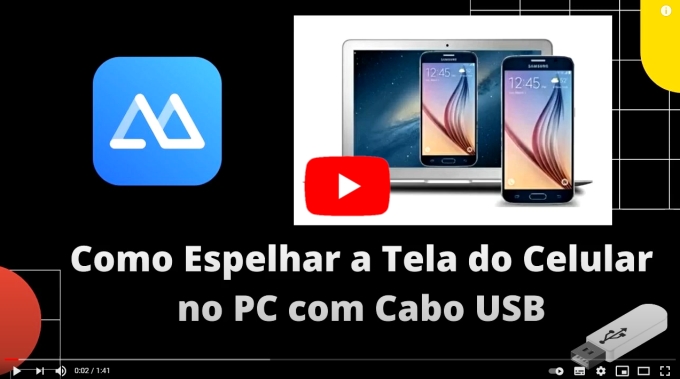 espelhar celular no pc via usb