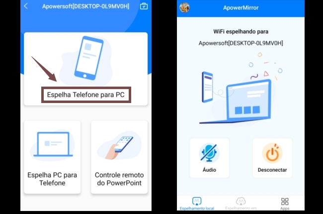 Espelha Telefone para PC