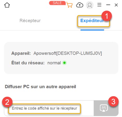 connecter pc à tv avec ApowerMirror