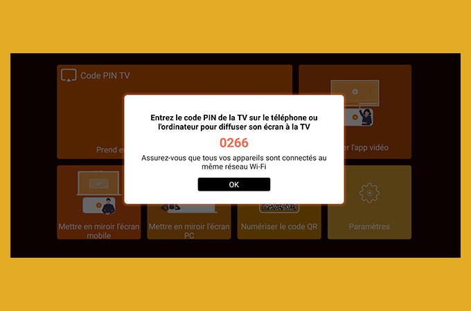 code PIN sur TV