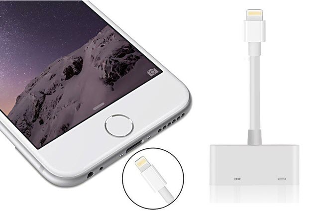 Adaptador de iPhone y cable HDMI