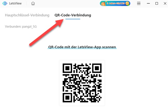 QR-Code-Verbindung