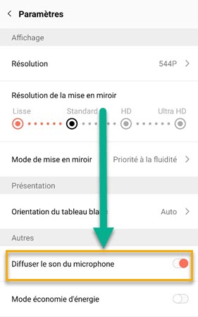 diffuser le flux audio sur Android vers PC via microphone