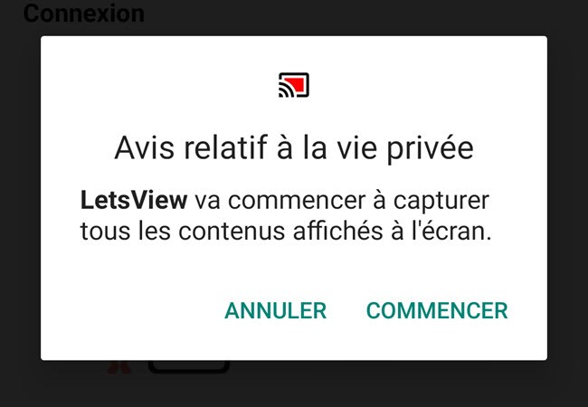 appuyez pour démarrer la diffusion