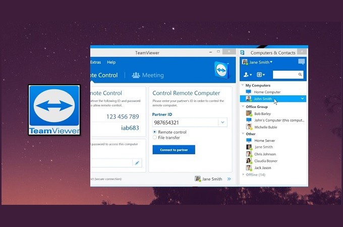 Teamviewer-Oberfläche